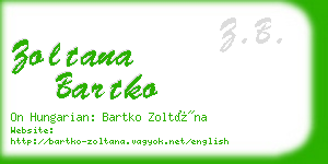 zoltana bartko business card